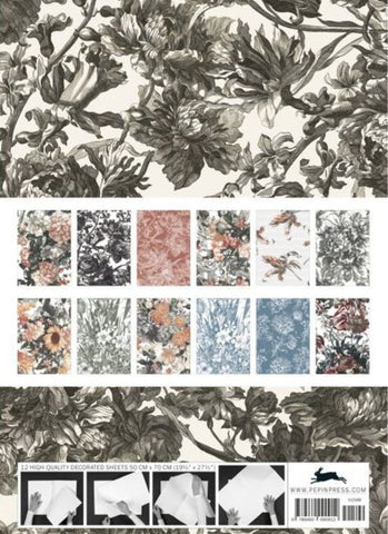 Floral Engravings Gift & Creative Wrapping Papers - back