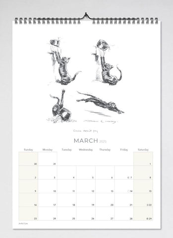 Norman Lindsay - Artful Cats & The Magic Pudding Wall Calendar 2025 - month