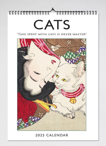 Cats - Time Spent With Cats is Never Wasted Wall Calendar 2025