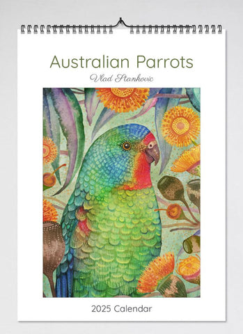 Australian Parrots by Vlad Stankovic Wall Calendar 2025