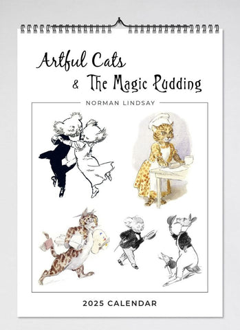 Norman Lindsay - Artful Cats & The Magic Pudding Wall Calendar 2025