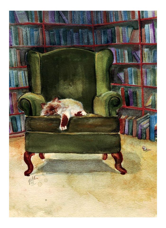 Sarah Mac Card - Armchair cat