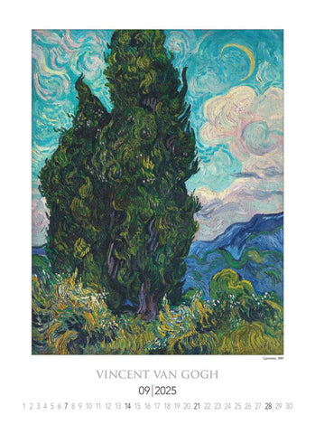 Vincent van Gogh Large Wall Calendar 2025 - month