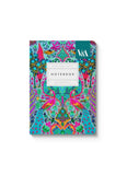 V&A A6 Textured Soft Cover Notebook-Neon Floral Peacock