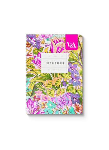 V&A A6 Textured Soft Cover Notebook-Neon Floral Mawson Tulip