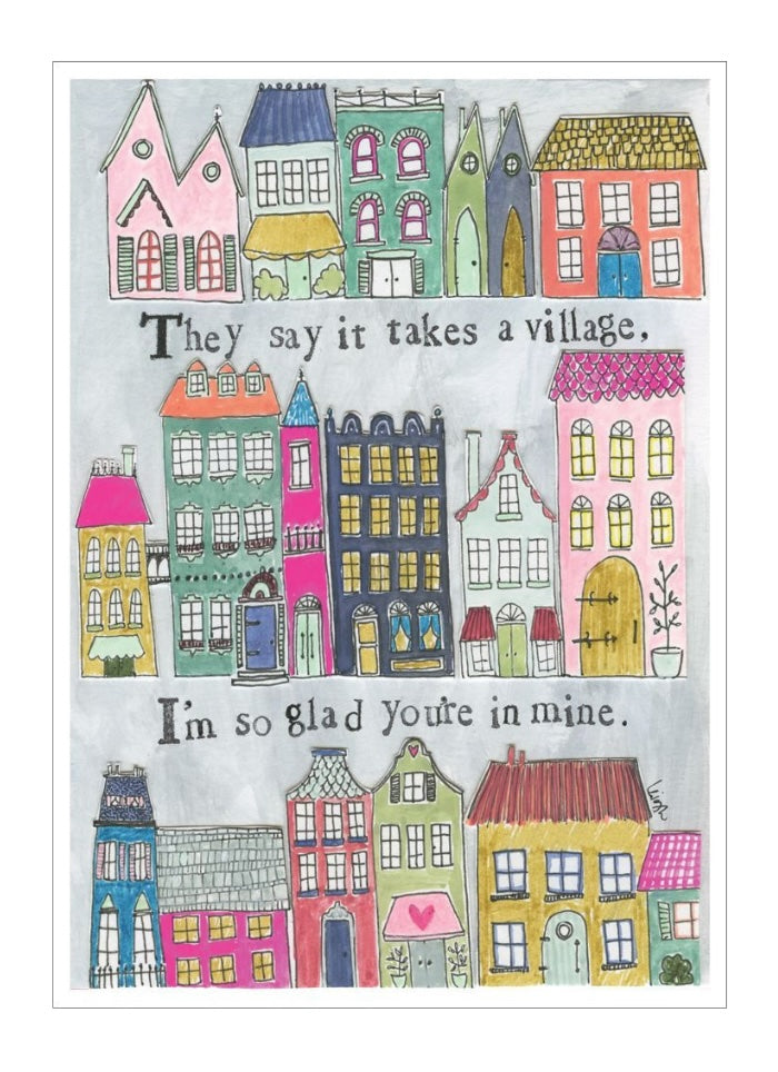 Curly Girl card - It Takes a Village