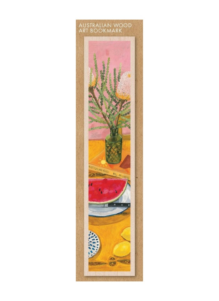 Wooden bookmark featuring artwork by Melanie Vugich - Watermelon