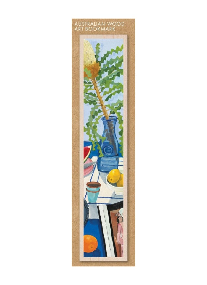 Wooden bookmark featuring artwork by Melanie Vugich - Banksia & Lemons