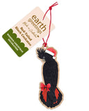 Red-tailed Black Cockatoo wooden Christmas decoration by Earth Greetings