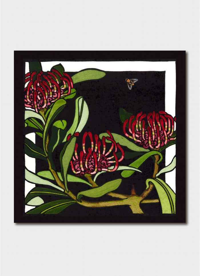 Waratah art card by Kit Hiller.