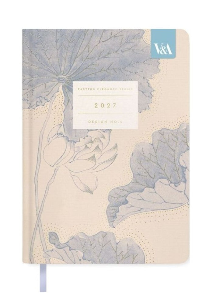Floral design notebook with 2022 calendar on beige background