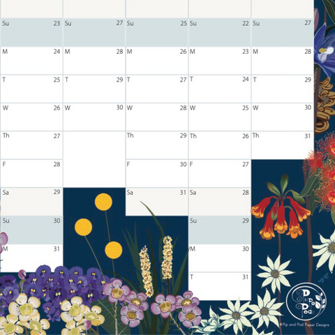 Pip and Pod Wildflower Wall Planner 2026