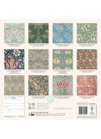 William Morris Gallery Wall Calendar 2026
