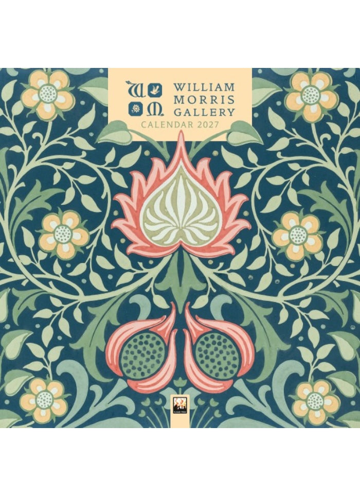 William Morris Gallery calendar cover with floral design and brand logo.