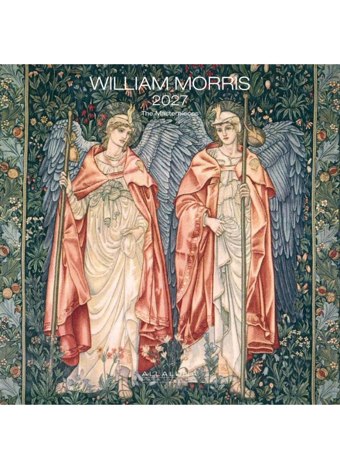 William Morris 2021 calendar with angel design on a white background