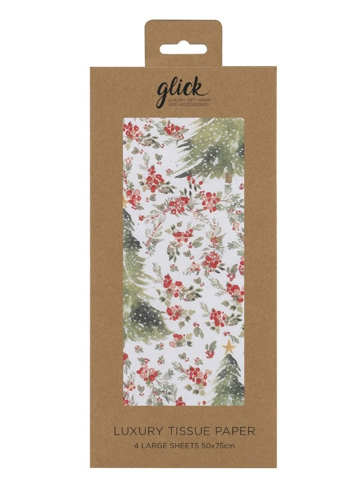 Glick luxury tissue paper with floral design in packaging