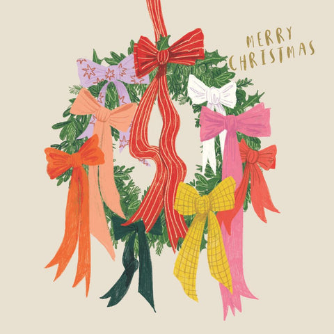 RSPCA Charity Christmas Card Pack - Wreath of Ribbons