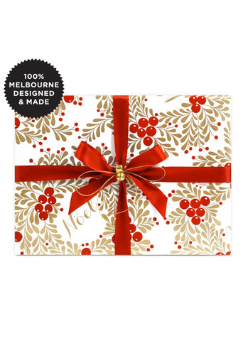 Wrapping Paper Roll - Xmas Berry Wreath