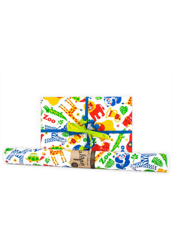 Colorful patterned product with a brand label on a white background