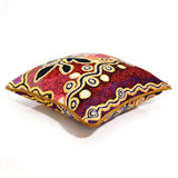 Decorative pillow with a colorful pattern on a white background
