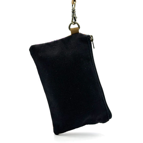Back view of a colourful purse - black.