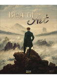 Calendar cover with a man on a mountain peak and 'Best of Art' text