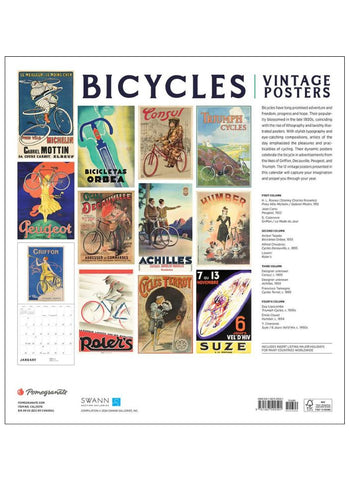 Bicycles: Vintage Posters Wall Calendar 2025 - back