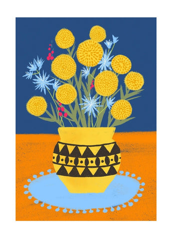 Gillian Mary art card - Billy Buttons