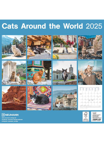 Cats Around the World Wall Calendar 2025 - back