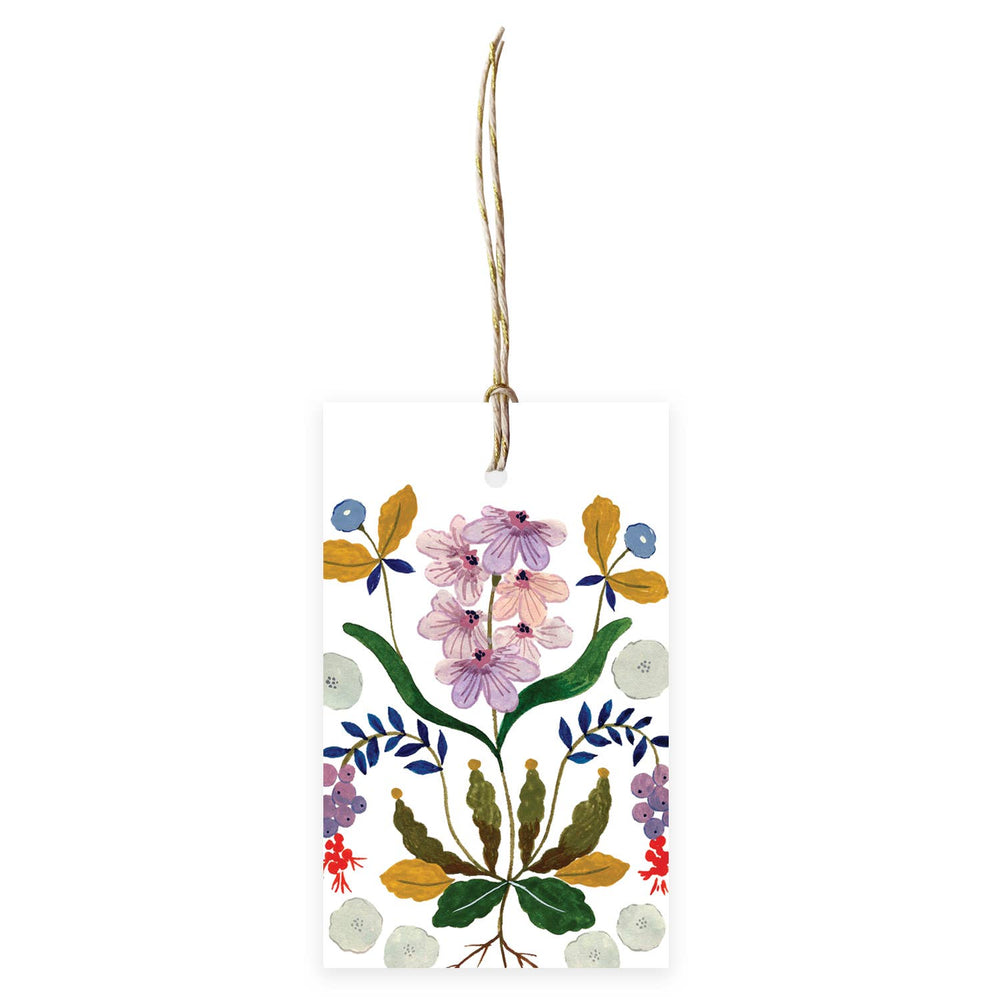 Flora Waycott - Purple Flowers Gift Tags set of 6