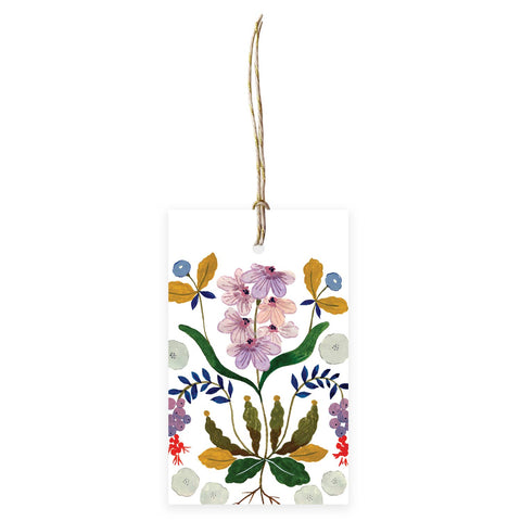 Flora Waycott - Purple Flowers Gift Tags set of 6