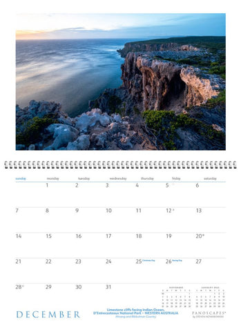 Coastlines Panoscapes Wall Calendar 2025 - month