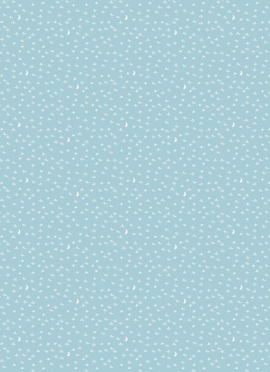 Light blue background with small white pattern