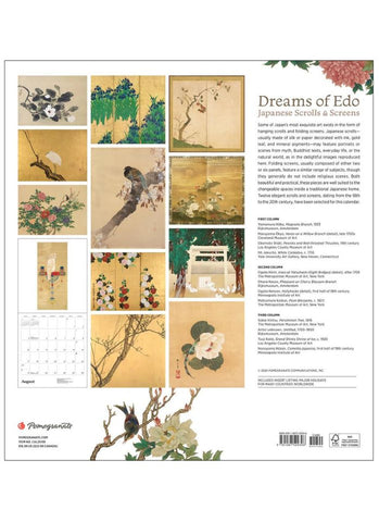 Dreams of Edo: Japanese Scrolls & Screens Wall Calendar 2025 - back