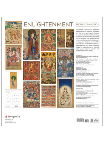 Enlightenment: Buddhist Wall Paintings Wall Calendar 2025 - back