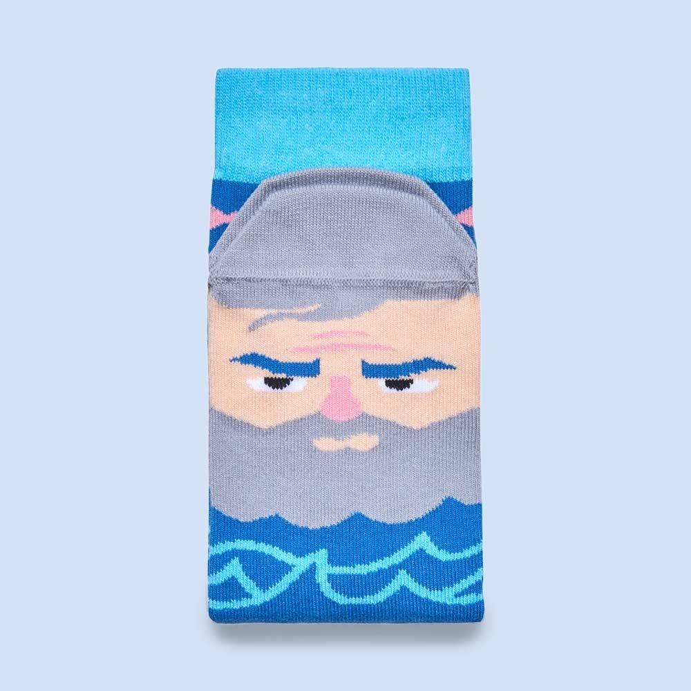 Ernestoe Hemingway blue socks by Chatty feet.