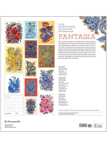 Fantasia: Art by Marfa Tymchenko, Olena Skytsiuk, & Olena Kulyk Wall Calendar 2025 - back