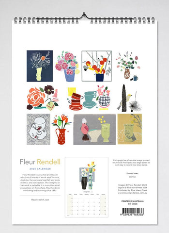 Fleur Rendell Wall Calendar 2025 - back