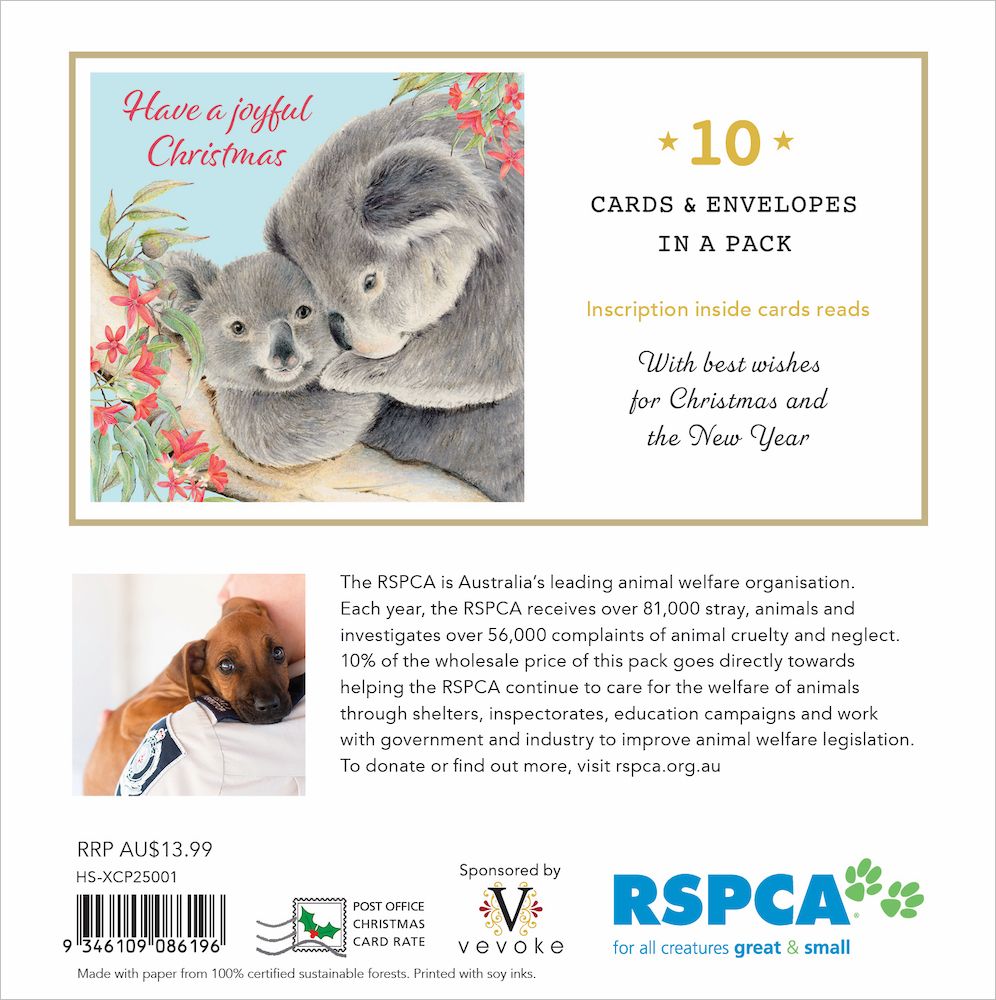 RSPCA Charity Christmas Card Pack - Joyful Koalas