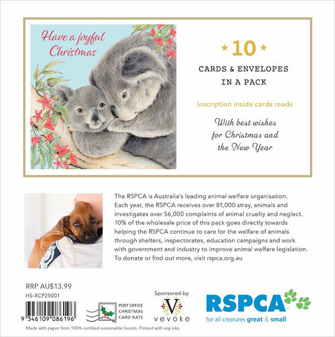 RSPCA Charity Christmas Card Pack - Joyful Koalas