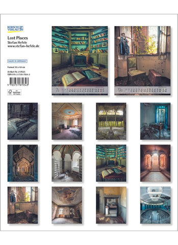 Lost Places by Stefan Hefele Large Art Wall Calendar 2025 - back