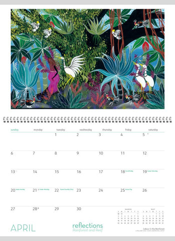 Reflections - Rainforest & Reef Melanie Hava Wall Calendar 2025 - month