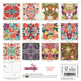 Calendar with colorful floral designs for each month, published by Flame Tree Publishing.