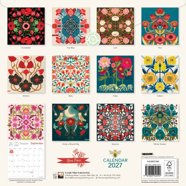 Collection of floral and nature-themed calendar designs for 2027.