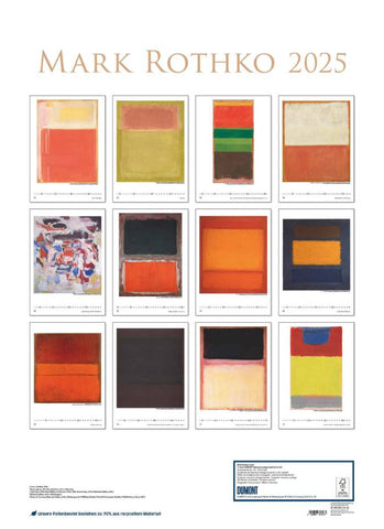 Rothko Large Wall Calendar 2025