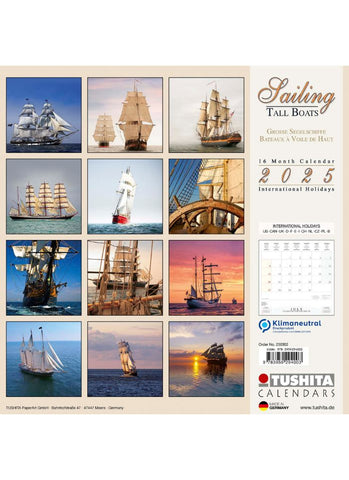 Sailing Tall Boats Wall Calendar 2025 - back