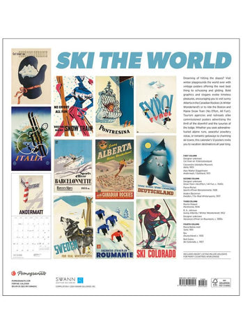 Ski the World Wall Calendar 2025 - back