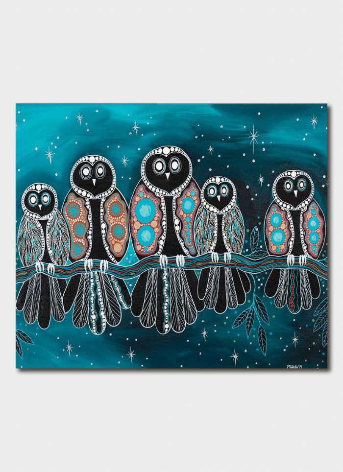 Melanie Hava art card - Sootee Owls