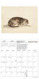 Calendar page with a drawing of a cat and text, featuring the month of September.