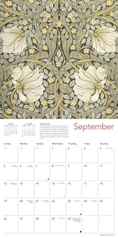 Calendar with floral design and September text